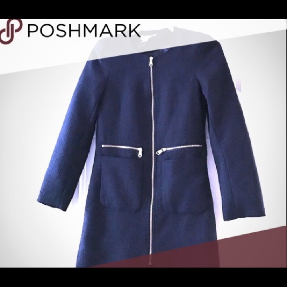 H&M navy tweed like coat.